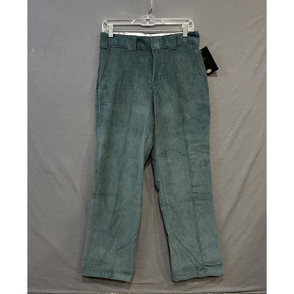 Dickies Regular Fit Corduroy Pants Mens 28x30 Teal Workwear Stretch